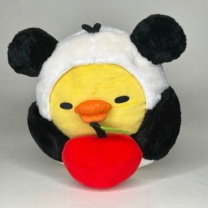 San X 11” Kiiroitori Rilakkuma Panda Plush with Apple